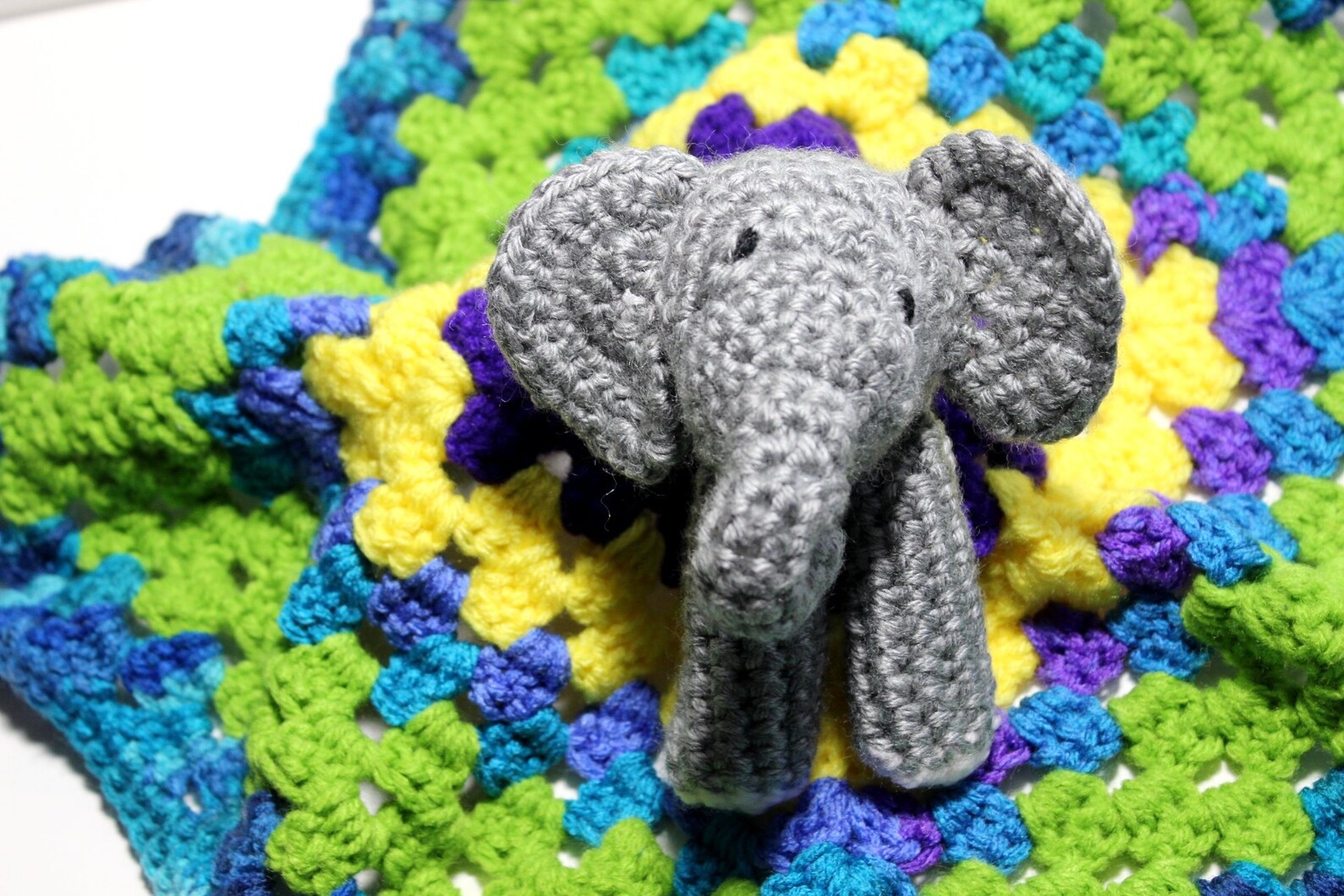 Elephant Lovey Blanket Crochet Elephant Minky Elephant Etsy