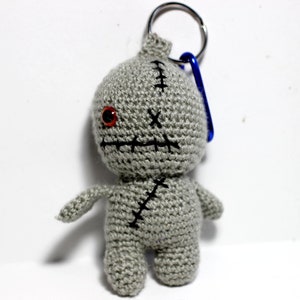 Crochet Zombie Keychain: Handmade Acrylic Purse Charm