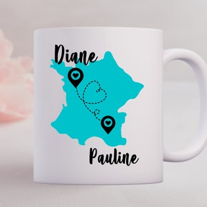Bester Freund Frankreich | Ich wünsche Ihnen lebte neben an Frankreich Karte Becher, Frankreich Karte, Freundschaft Kaffeebecher, Geschenk für beste Freundin, benutzerdefinierte Text Becher