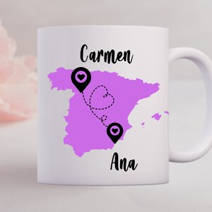 Bester Freund ich wünsche Ihnen lebte neben an Spanien Karte Becher, Spanien Karte, Freundschaft Kaffeebecher, Geschenk für beste Freundin, benutzerdefinierte Text becher