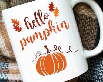 Taza de otoño para ella / Hola taza de calabaza / Amantes de otoño / Amantes del otoño / Regalo de Halloween / Taza de café amante de otoño / Taza de té para ella