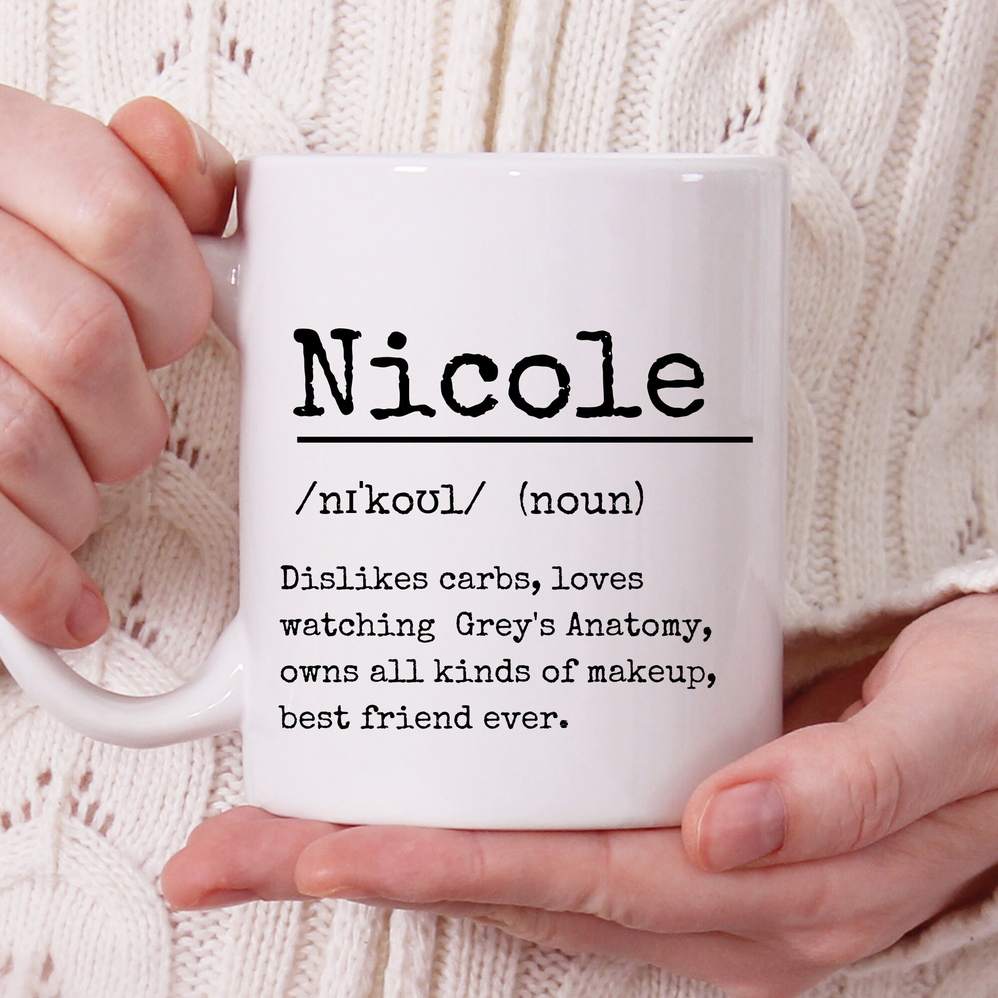 Personalised mug name definition, double sided, Funny gift for dad or mum, Gift for best friend birthday, Fathers day gift