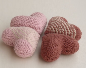 Striped Stuffed Heart KNITTING PATTERN