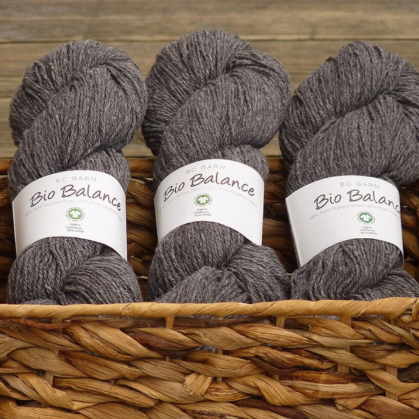 BC Garn Bio Balance organic wool/cotton yarn in anthracite colour