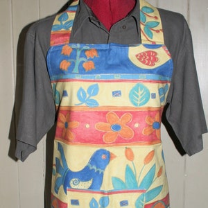 Handmade Apron - Adult - Bird Print Cotton Fabric