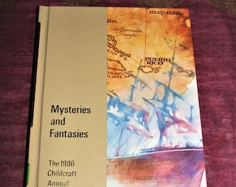 Anuario Childcraft 1986 'Misterios y Fantasías' - Libro de referencia infantil clásico - Edición de tapa dura de 1986