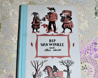 Rip Van Winkle And Other Stories By Washington Irving - Junior Deluxe Editions - 1955 Vintage Hardcover - Pre-Loved Vintage Children's Book