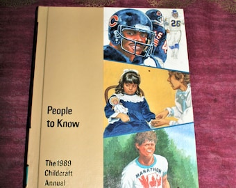 Anuario Childcraft 1989 'Personas que debes conocer' - Libro de referencia infantil clásico - Tapa dura clásica de 1989