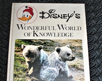 El maravilloso mundo del conocimiento de Disney, Volumen 1, Tapa dura vintage de 1973, Enciclopedia infantil