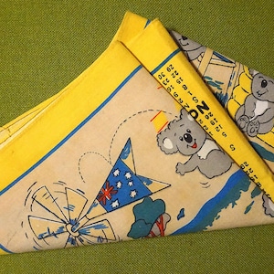 Vintage 1992 Australian Koala Calendar Tea Towel - Koala Australia Calendar Tea Towel - Cotton Tea Towel