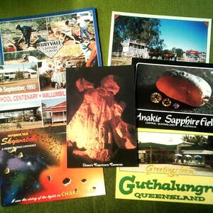 Mixed Lot of Seven Queensland, Australia Postcards - Rubyvale - Anakie - Guthalungra - Olsen's Caverns - Charleville - Surat - Wallumbilla