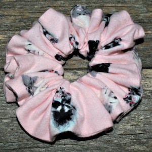 Bear, Owl And Raccoon Flannel Scrunchie - Hair Scrunchie Elastic