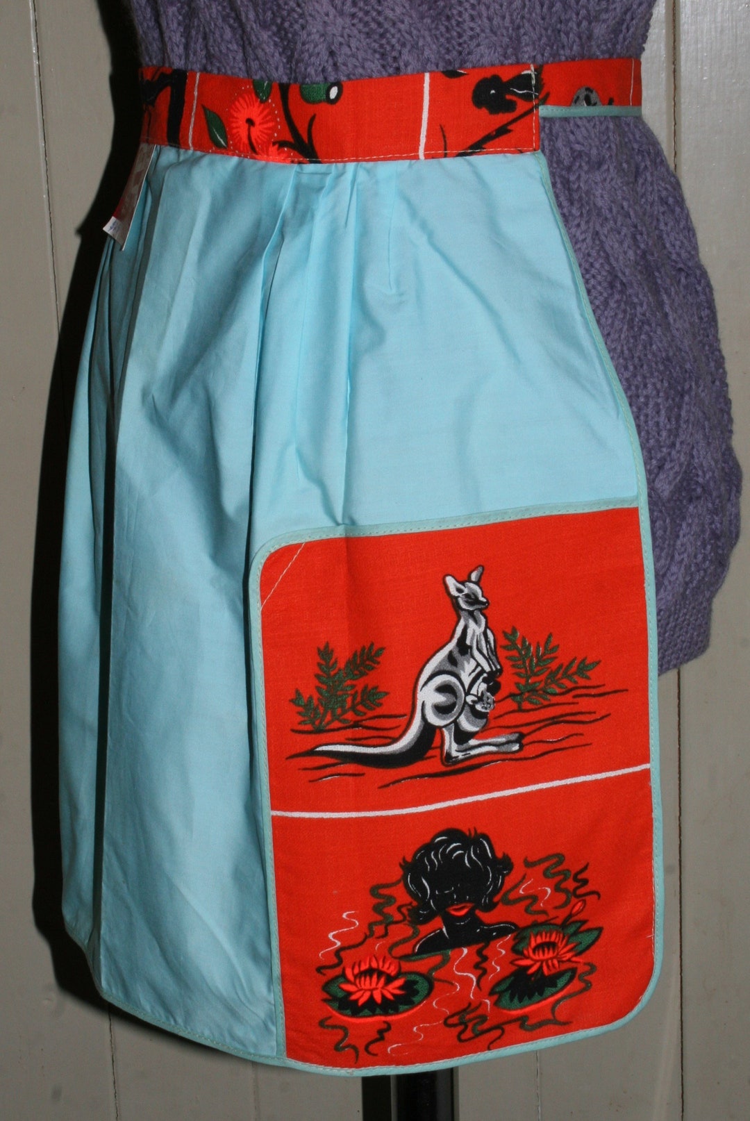 Vintage Busy Bee Apron With Aboriginal Print Fabric and Etsy