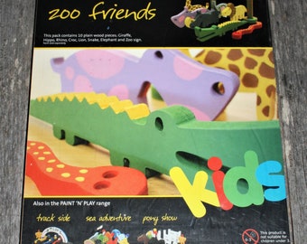 Zoo Friends - Kaisercraft - Wooden Cut Out Toys - Paint 'n' Play