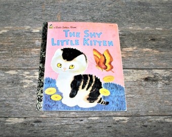The Shy Little Kitten - 50e anniversaire Little Golden Books - Vintage Golden Book