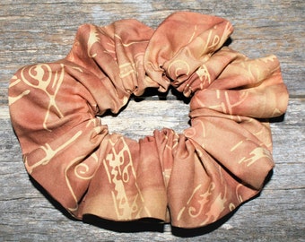 Batik Music Scrunchie -  Hippie Boho Scrunchie - Generous Size - Hair Scrunchie Elastic