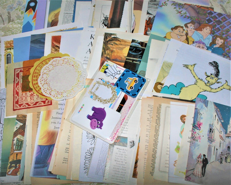 Large Mixed Page - Vintage Book Page Ephemera Pack - 85 Sheets of ...