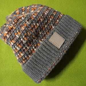 Autumn Coloured Crochet Beanie - A Little Bit Slouchy - Unisex Unique Warm - Teen To Adult Size