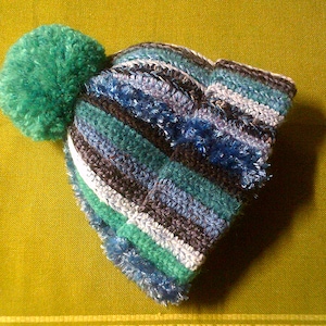 Hippie Boho Beanie - Thick, Heavily Textured, And Very Warm With A Large Matching Pompom - Teen To Adult Size - Crochet Beanie - Winter Hat