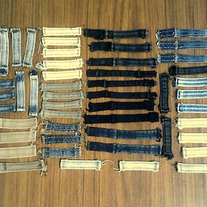 Reclaimed Jeans Belt Loops - 50 pieces - Denim Jeans Parts - Recycled Reclaimed Belt Loops - Craft And Sewing