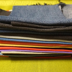 Salvaged Jeans Fabric - Leg Fabric Pieces - Mixed Sizes - Denim Jeans Parts - Recycled Reclaimed Salvaged Jeans Fabric - Craft And Sewing