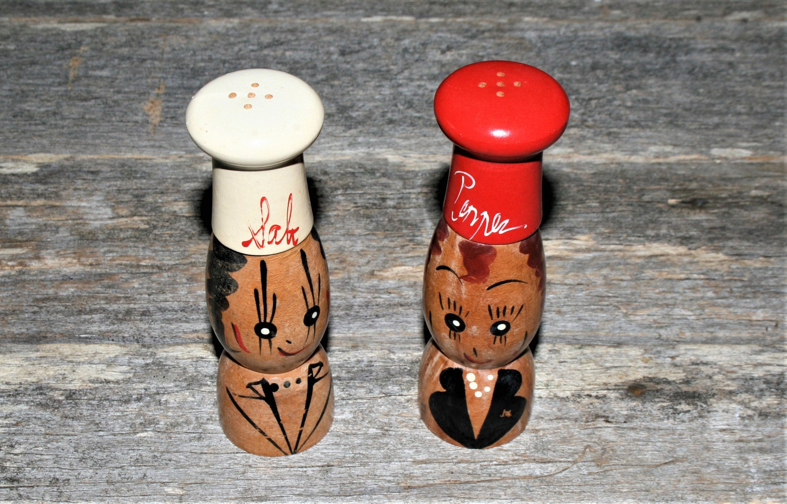 Mr & Mrs Chef Salt and Pepper Shakers 1960's Vintage Etsy