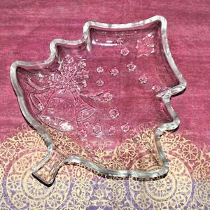 Prato de árvore de Natal de vidro - Prato de doces de árvore de Natal - Prato de mesa de Natal