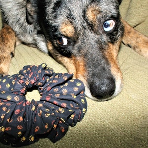 Paw Print Scrunchie - Generous Size - Hair Elastic
