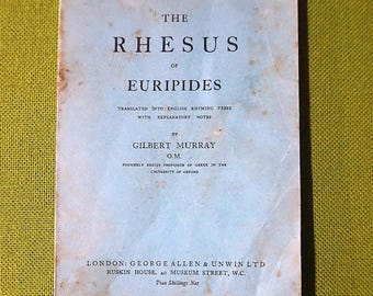 El Reso de Eurípides, de Gilbert Murray - Libro de bolsillo antiguo de 1946
