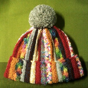 Hippie Boho Beanie - Thick, Heavily Textured, And Very Warm With A Large Matching Pompom - Adult Size - Crochet Beanie - Winter Hat