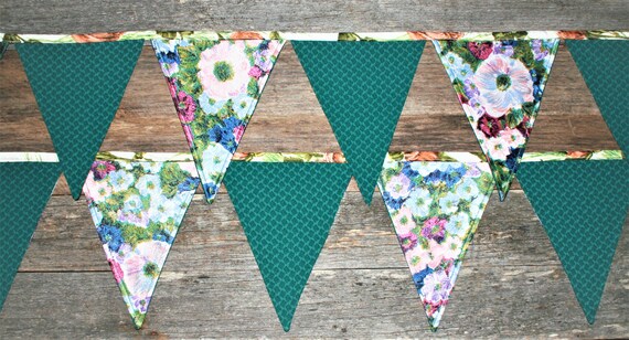 Floral et nid dange vert Look Vintage, bohème, Gipsy Bunting 20 grands  drapeaux 4,88 mètres de Long -  France