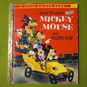 Walt Disney&#39;s Mickey Mouse And Pluto Pup - Little Golden Book - 1974 Vintage Golden Book - Children&#39;s Books