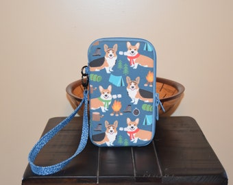 Camping Corgis Cell Phone Wallet, Wristlet