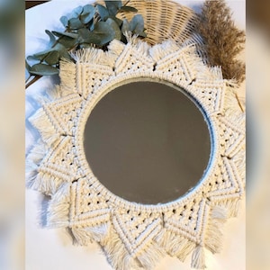 Macrame sun / mirror macrame / macrame / wall decoration / macrame art / gift idea / special decoration