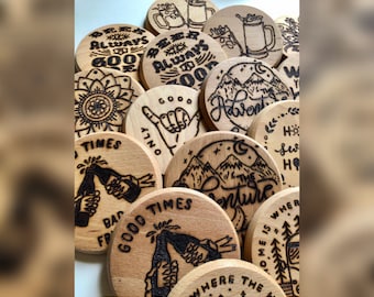 Beer mats with different motifs