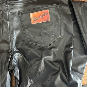 パンツ Wrangler / leather coating pants Wrangler Leather Pants - Etsy