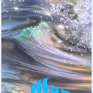 Adesivo in vinile con motivo a onde scintillanti blu-verdi