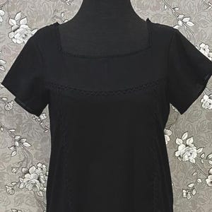 SoieRose SR1182 Black 100% Cotton Victorian Nightgown