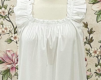 SoieRose 100% Cotton Victorian Sleeveless Cottagecore Vintage Inspired Nightgown - SR-1278
