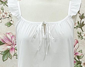 SoieRose 100% Cotton Victorian Ruffle Strap Cottagecore Nightgown | SR-1275
