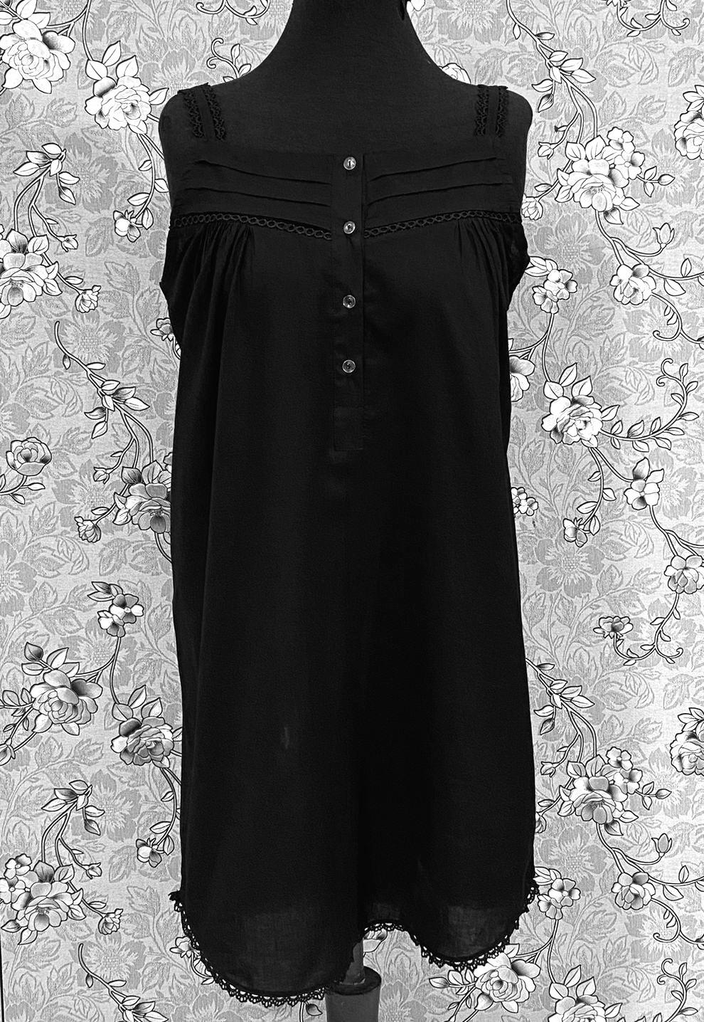 Black.cotton Nightdress - Etsy