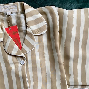 Women stripes satin pajama set