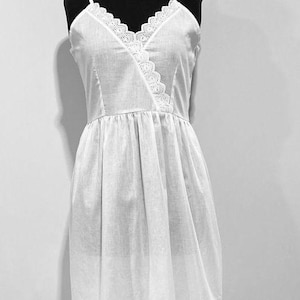 SoieRose 100% Cotton Spaghetti Strap V-neck Victorian Nightgown  - SR-1008