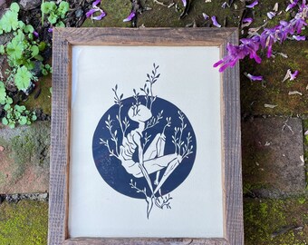 Float linocut print