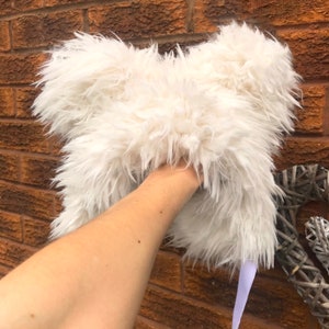 Super  Shaggy Chunky Bear Hat for Baby and Toddler in White Colour, Winter Hat for Baby, Shaggy Faux Fur Bear