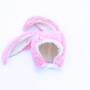 Chunky Pink Bunny Hat: Soft Sherpa Winter Bonnet