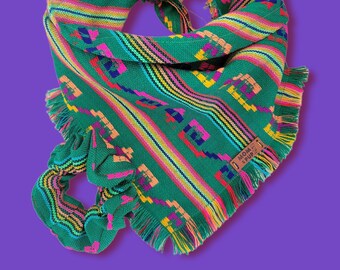 Aztec Dog Bandana - Boho Dog Bandana, Cute Puppy Bandana, Winter Dog Bandana, Mexican Dog Bandanas, Frayed Dog Bandana, Mexican Dog Clothing