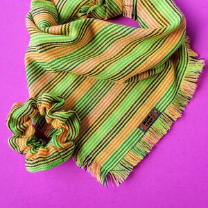 Summer Dog Scarf - Dog Bandana Stripes, Mexican Dog Clothing, Boho Dog Bandana, Mexican Dog Bandanas, Summer Dog Bandana, Cute Puppy Bandana