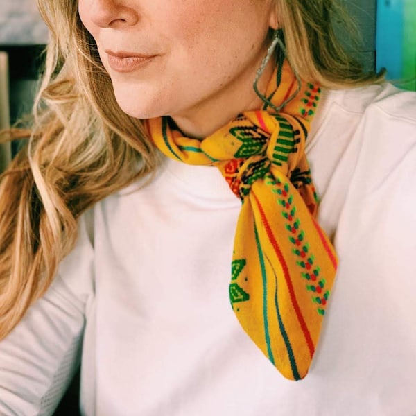 Neckerchief - Mexican scarf, Scarf for women, Fall Women accessories, Women scarf, Gifts for her, Fall neckwear, Boho style, Fall outfit