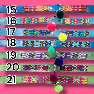 STORT mexikanskt hundhalsband - Läderhundhalsband, Tribal Hunddollar, Mexikanskt hundhalsband, Aztekiskt hundhalsband, Boho hundhalsband, Boho hund bild 7